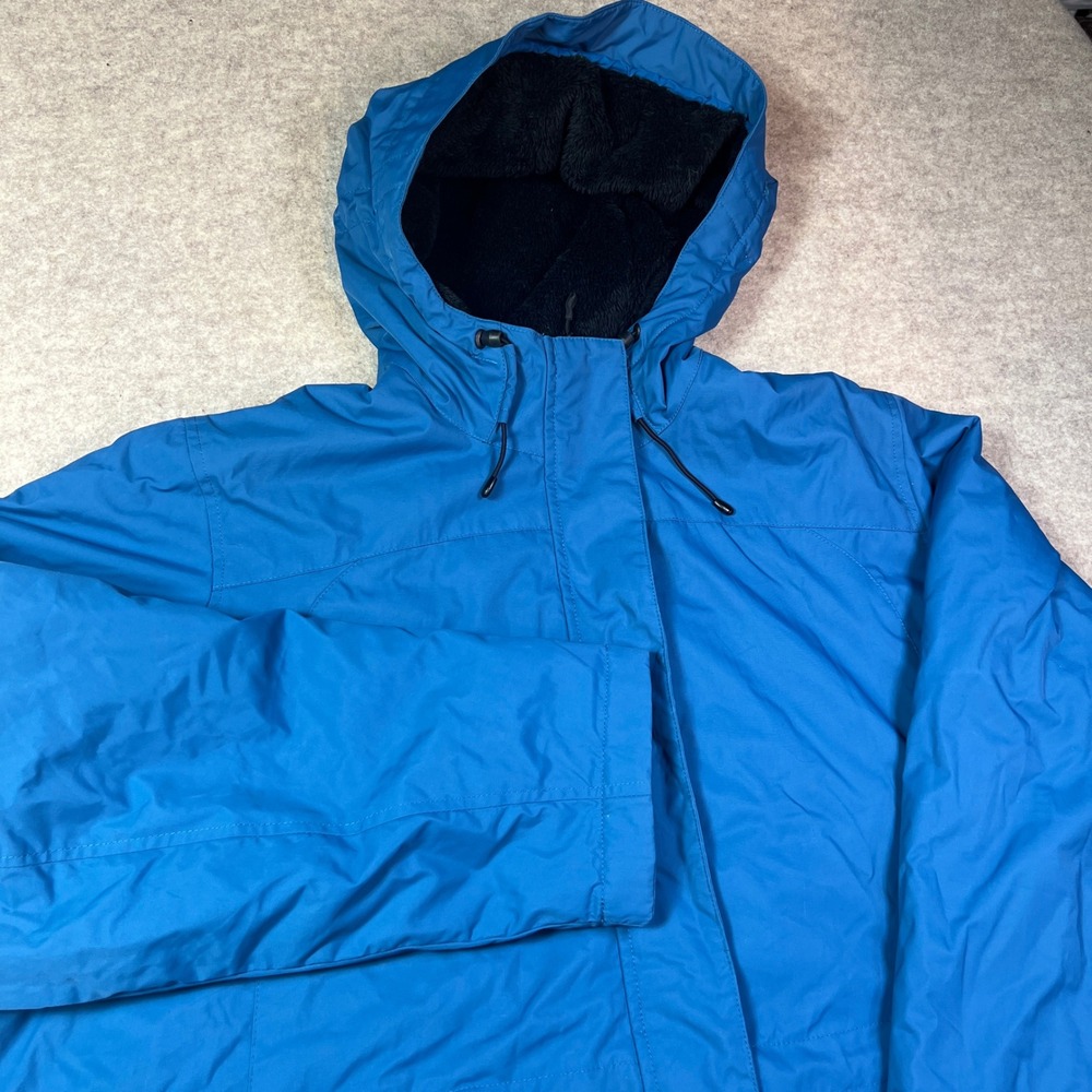 LL Bean Winter Warmer Jacket Women's 3X Blue Hooded Fleece Lined Parka 271141